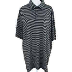 Champion Golf gray/black striped short sleeved polo, size XL.